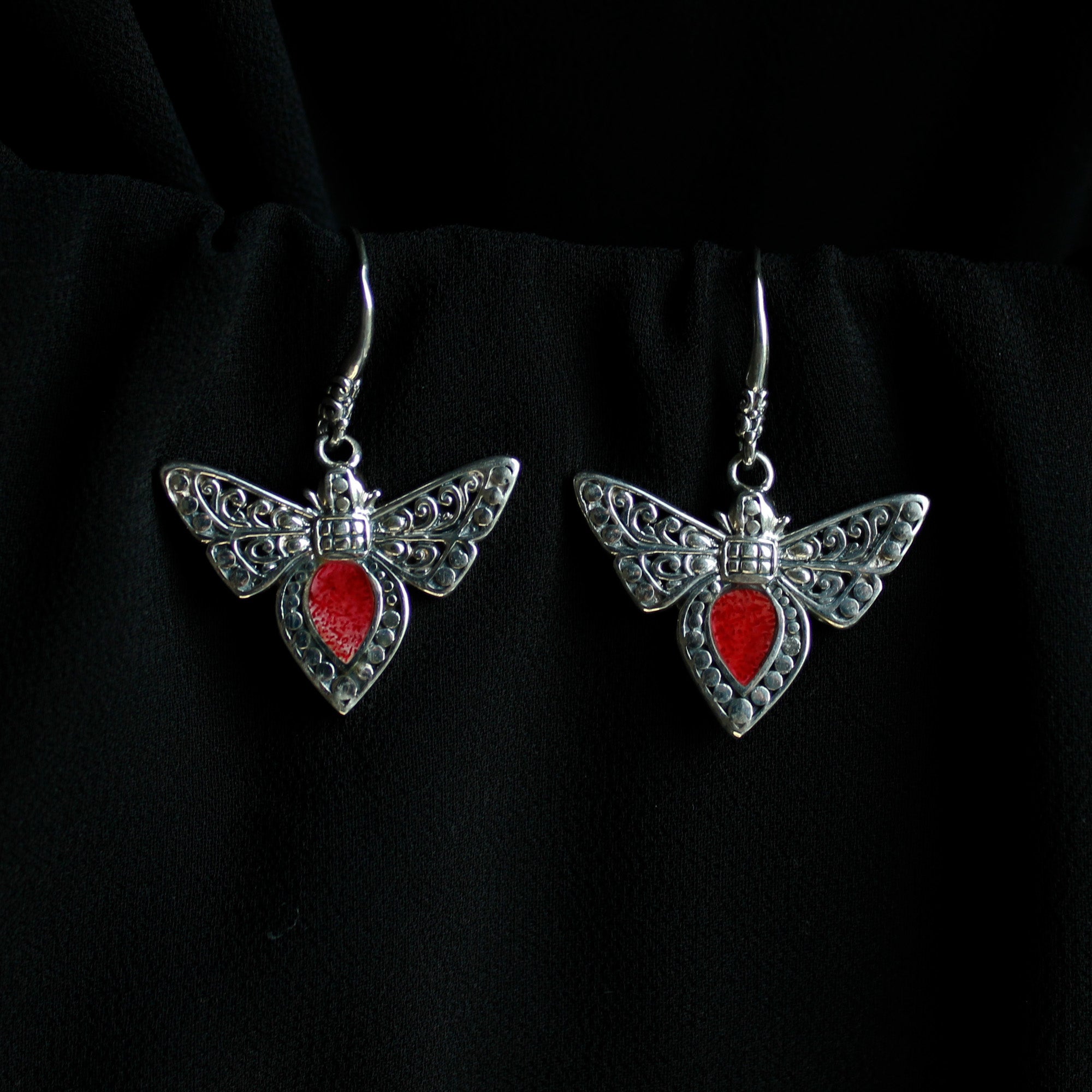 Silver Earrings - Moths